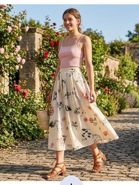 Mexx Cream Skirt with Pink & Blue Floral Print